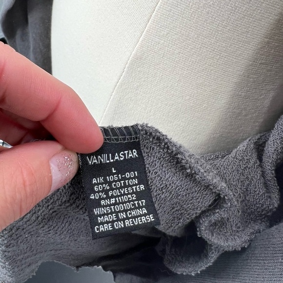 VanillaStar Open Front Grey Hooded Shrug Ladies Large - Picture 4 of 5